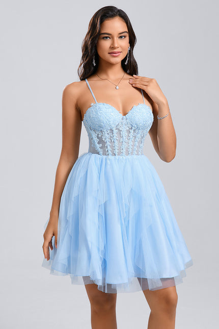 Robe Courte Dos Nu Dentelle - gallery 4