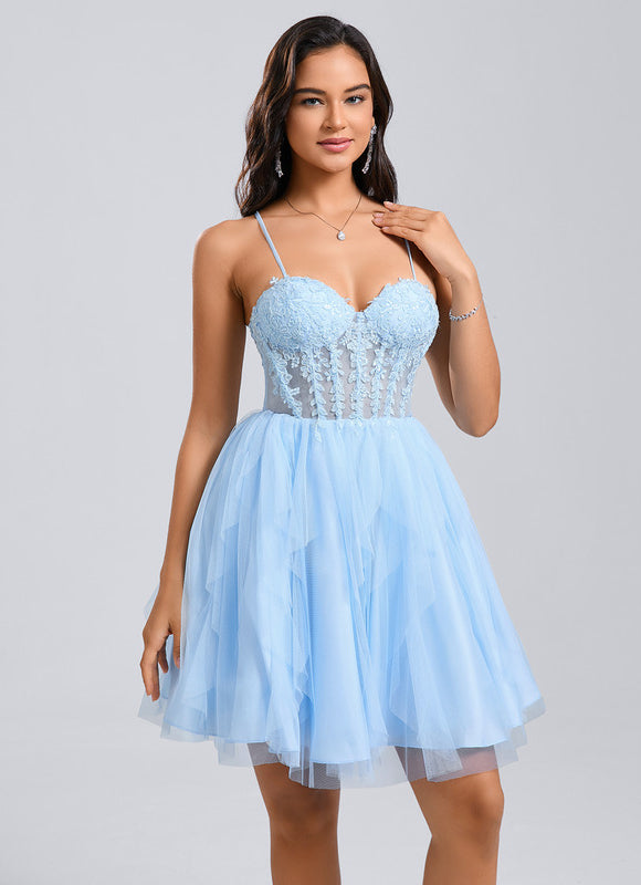 Robe Courte Dos Nu Dentelle - gallery 4