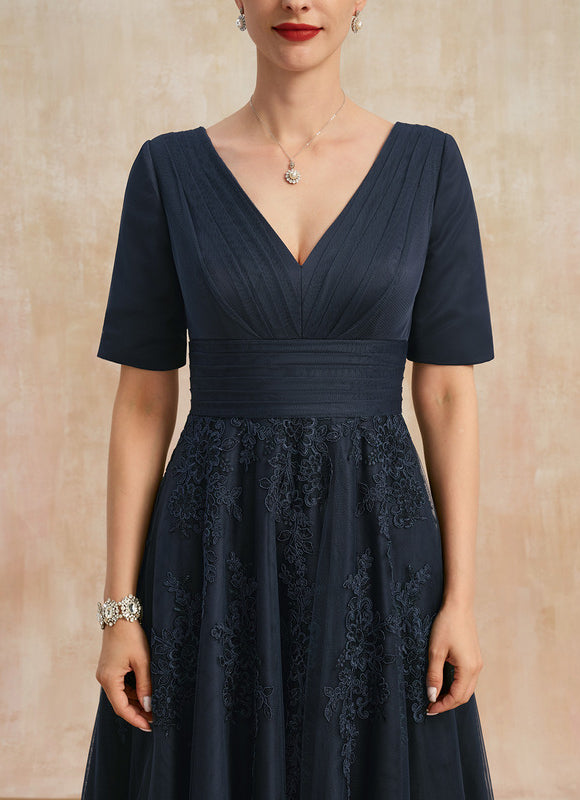 Robe Dentelle Marine Élégante - gallery 6