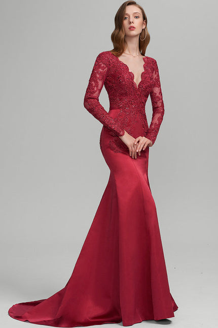 Robe Rouge Dos Nu Dentelle