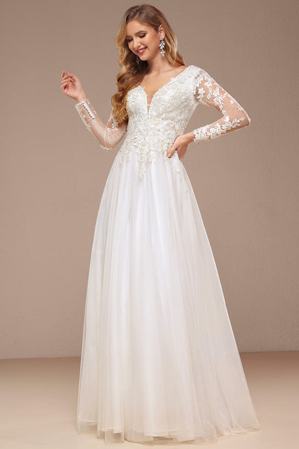 Robe Dentelle Éthérée Perlée - gallery 5