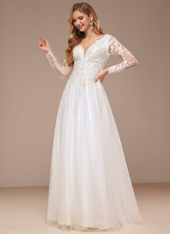 Robe Dentelle Éthérée Perlée - gallery 5
