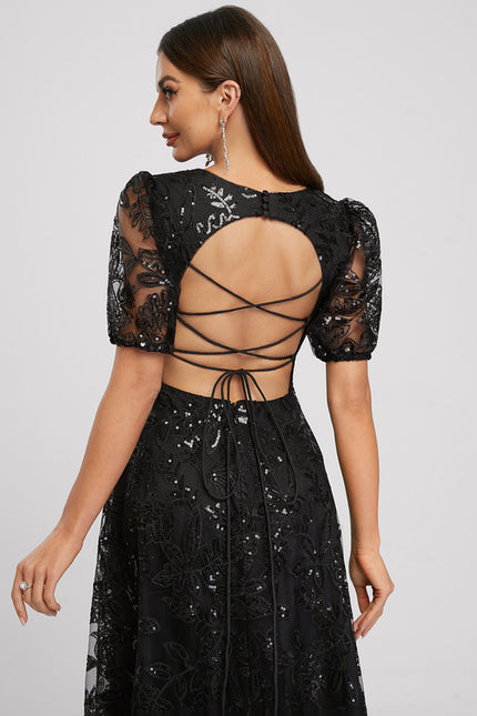 Robe Dentelle Cocktail Ornée - gallery 4