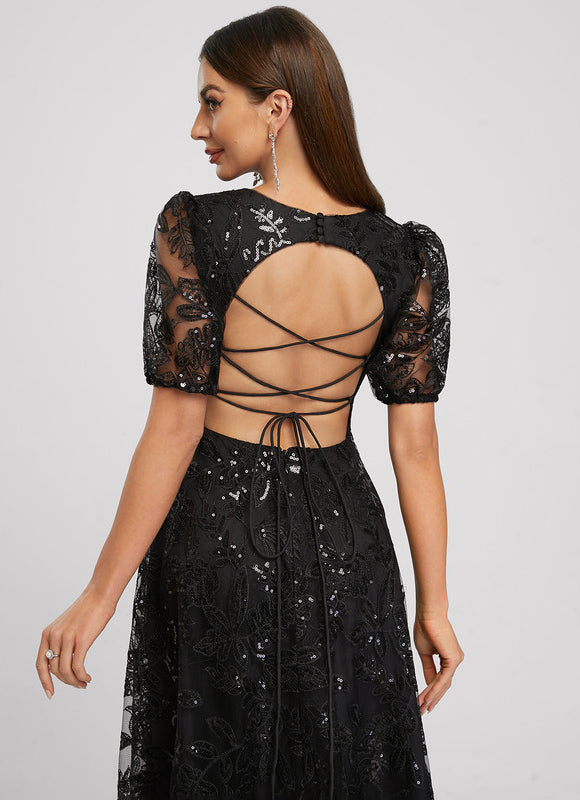 Robe Dentelle Cocktail Ornée - gallery 4