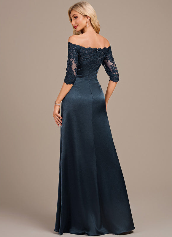 Robe De Soirée Dentelle Et Satin - gallery 5