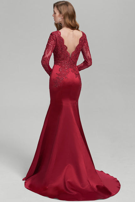 Robe Rouge Dos Nu Dentelle - gallery 3