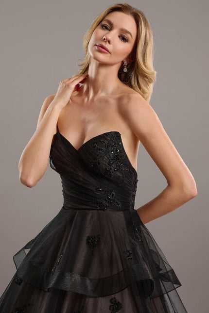 Robe Dentelle Tulle Noire Élégante - gallery 3