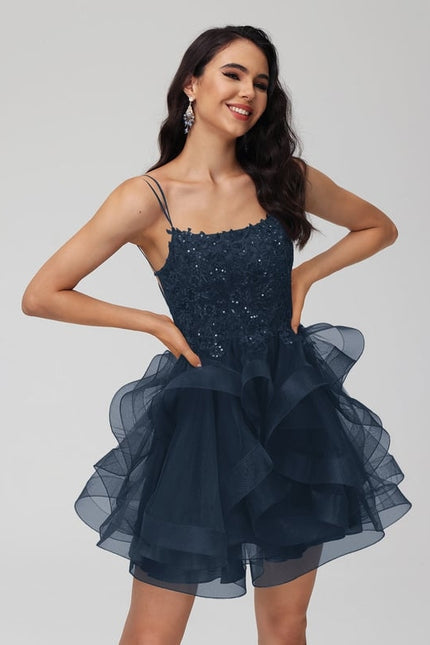 Robe Dentelle Tulle Festif Marine
