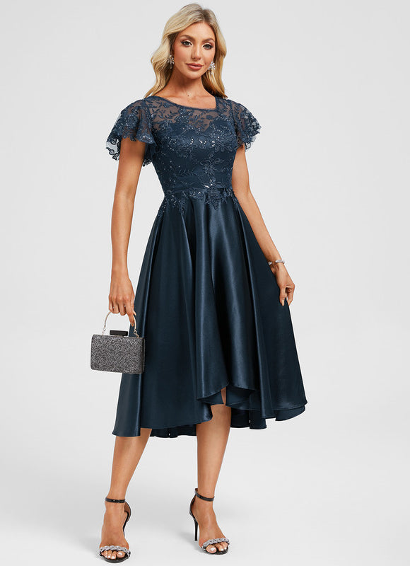 Robe Dentelle Soirée Marine - gallery 1