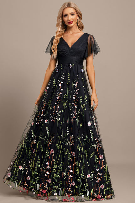 Robe Dentelle Nocturne Florale - gallery 3