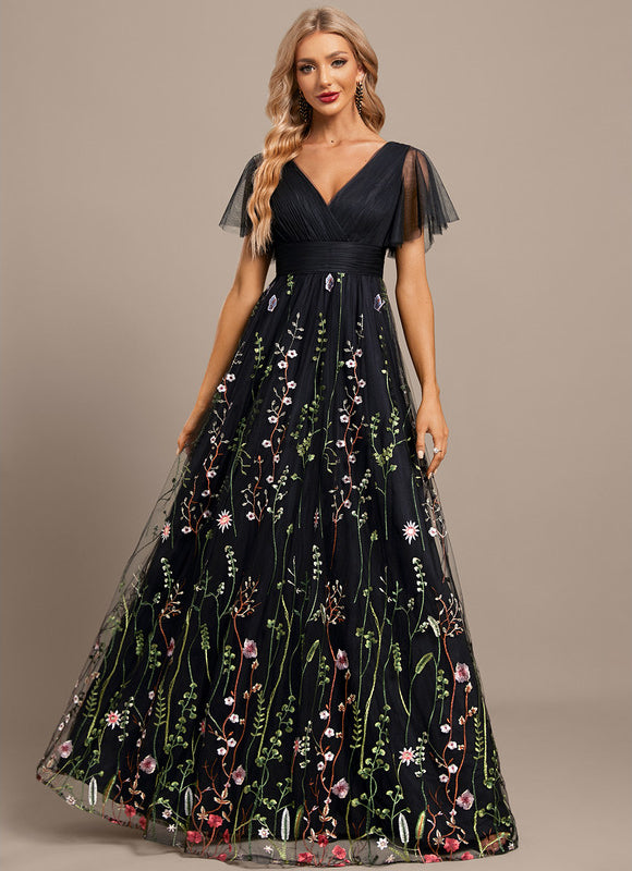 Robe Dentelle Nocturne Florale - gallery 3