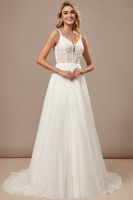 Robe De Mariee Fluide Et Dentelle - gallery 2