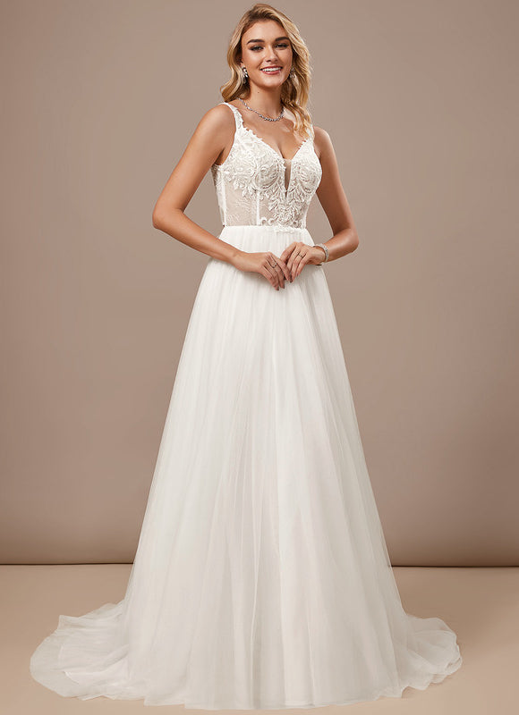 Robe De Mariee Fluide Et Dentelle - gallery 2