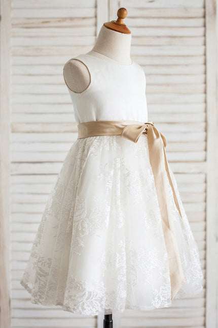 Robe Dentelle Sereine Satinée - gallery 1