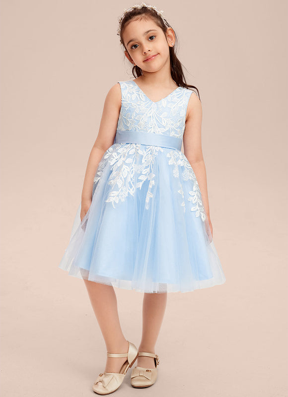 Robe Dentelle Bleu Ciel Tulle - gallery 7