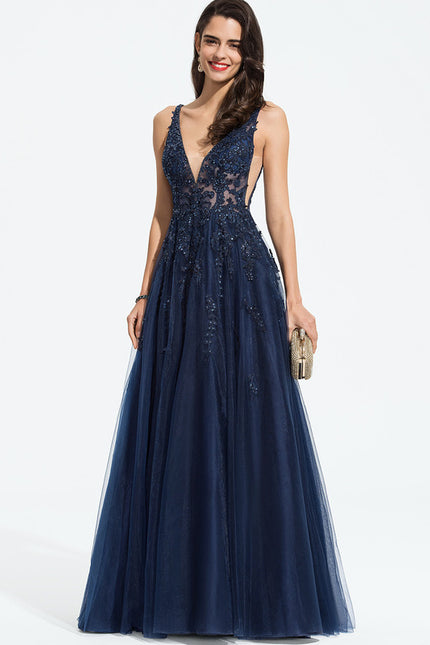 Robe Dentelle Soirée Bleu Nuit