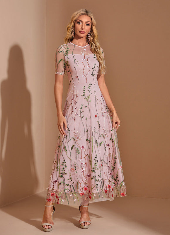 Robe Dentelle Illusion Fleurie - gallery 5