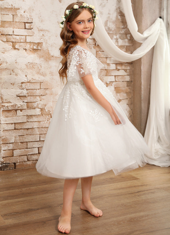 Robe De Baptême Fille En Dentelle - gallery 9