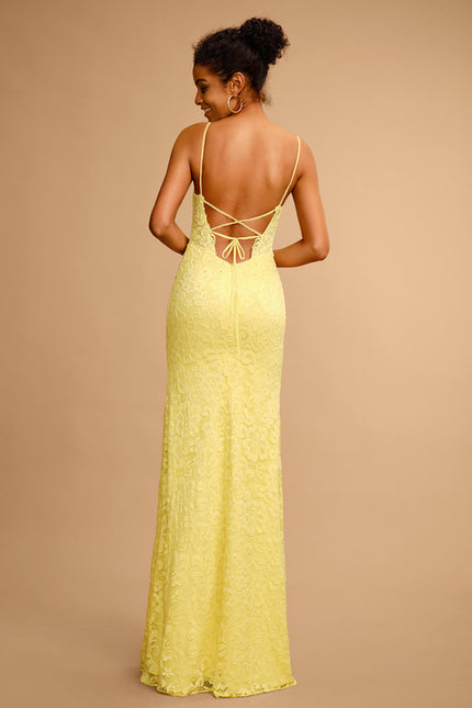 Robe Dentelle Dentelle Jaune - gallery 1