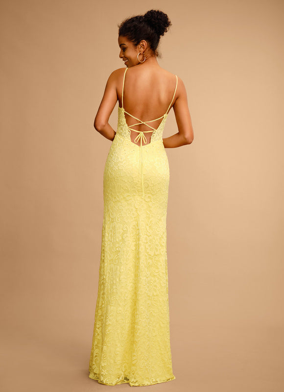 Robe Dentelle Dentelle Jaune - gallery 1