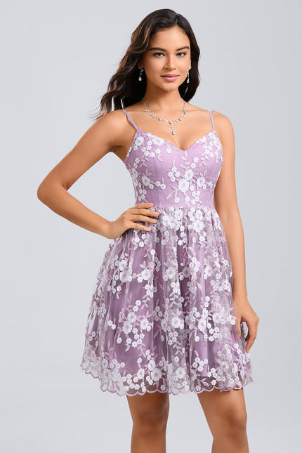 Robe Dentelle Lilas Brodée - gallery 6