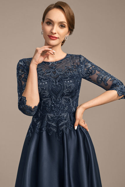 Robe Dentelle Mère Satinée Chic - gallery 1