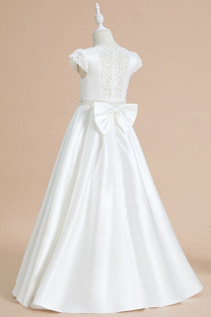 Robe Dentelle Satinée Classique - gallery 1