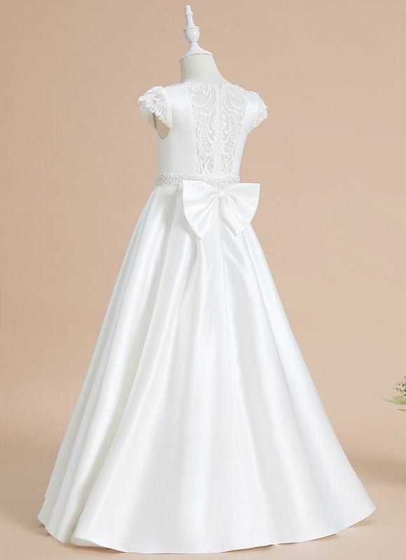 Robe Dentelle Satinée Classique - gallery 1