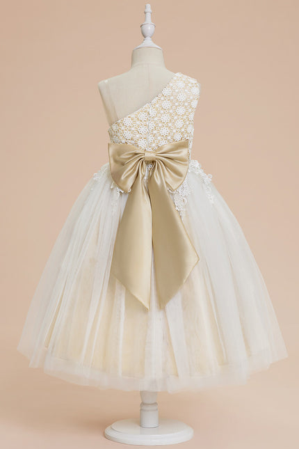 Robe Dentelle Élégante À Nœud