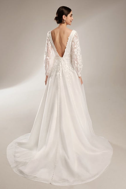 Robe Dentelle Nuptiale Satinée - gallery 2
