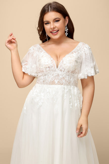 Robe Dentelle Éthérée Perlée - gallery 7