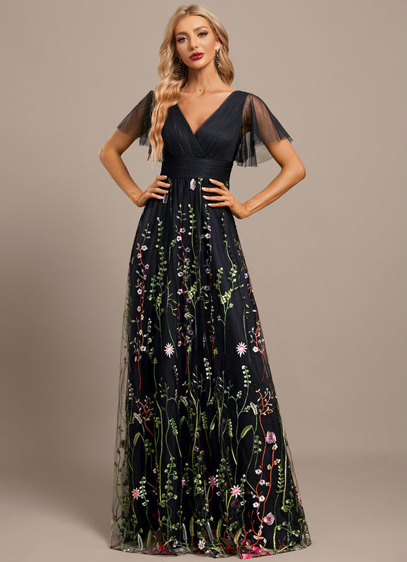 Robe Dentelle Nocturne Florale - gallery 2