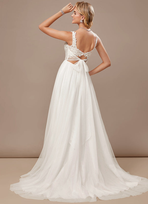 Robe De Mariee Fluide Et Dentelle - gallery 6