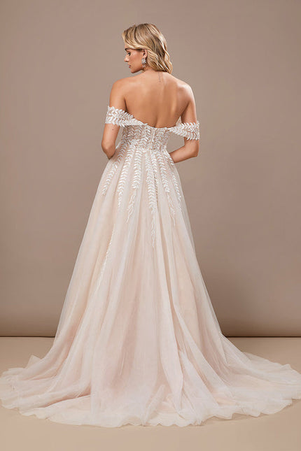 Robe Epaule Dénudée Dentelle - gallery 5