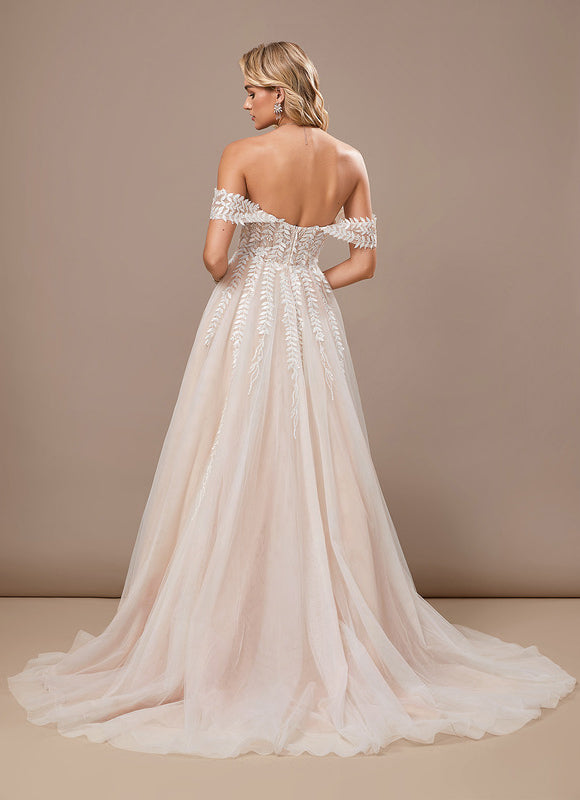 Robe Epaule Dénudée Dentelle - gallery 5