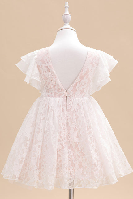 Robe Dentelle Fille Rose Dentelle - gallery 4