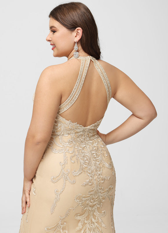 Robe Dentelle Sirène Écrue - gallery 7