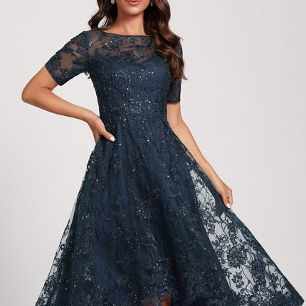 Robe Dentelle Pailletée Marine