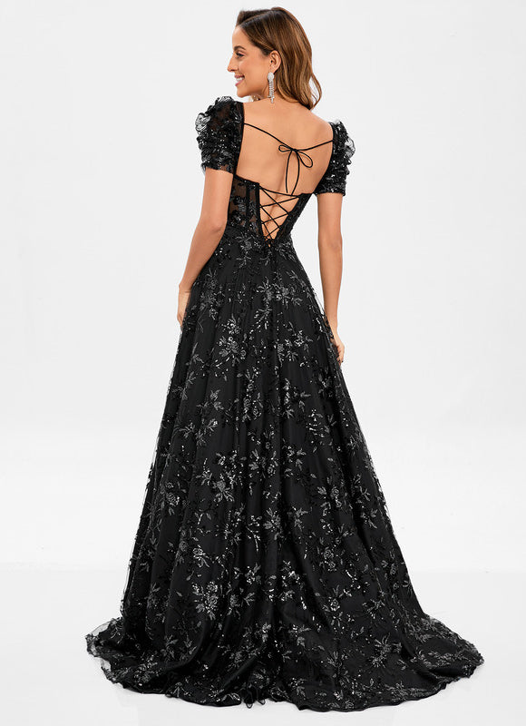 Robe Dentelle Noire Florale Élégante - gallery 5