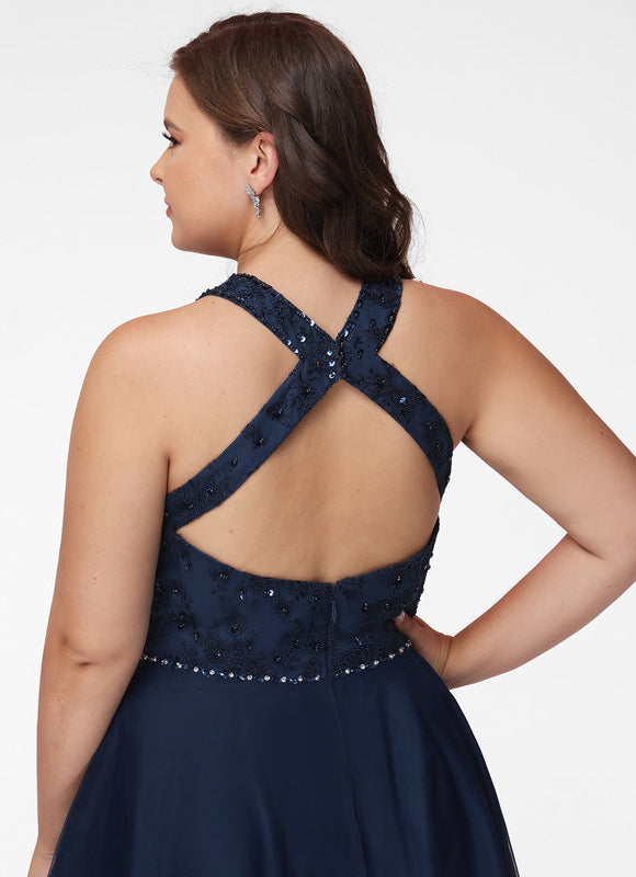 Robe Dentelle Tulle Navy - gallery 8