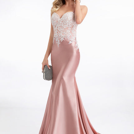 Robe Dentelle Sirène Satinée