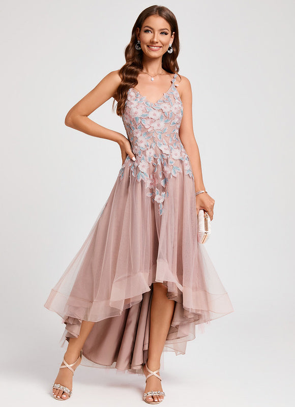 Robe Rose Poudre Dentelle - gallery 4