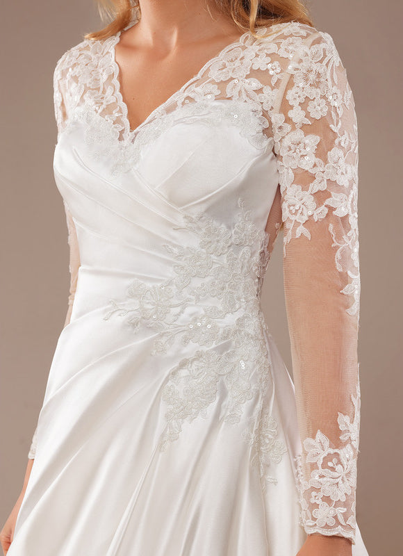 Robe Dentelle Satinée Raffinée - gallery 1