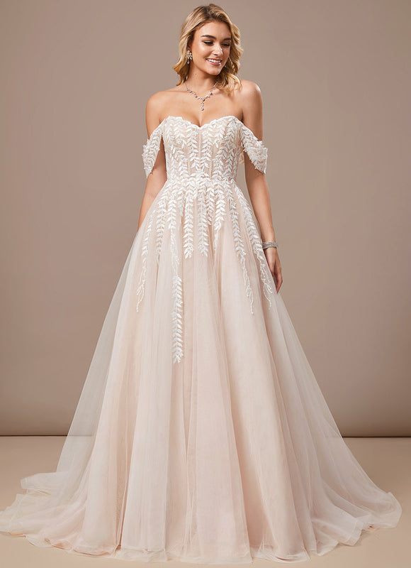 Robe Epaule Dénudée Dentelle - gallery 4