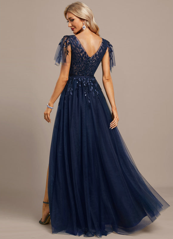 Robe Longue Dentelle Bordeaux - gallery 5