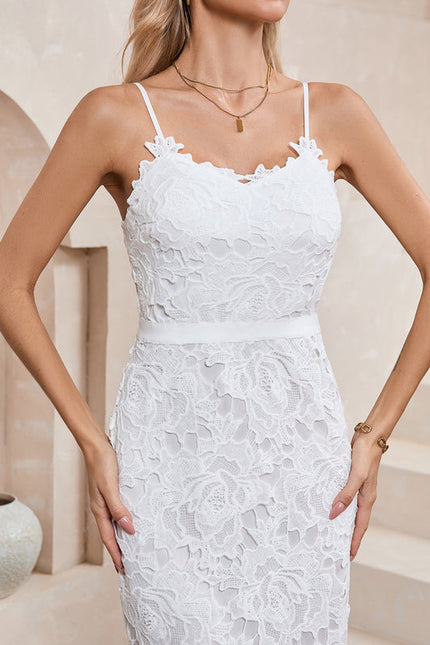 Robe Fourreau Dentelle Blanche - gallery 4