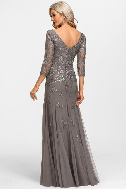Robe Dentelle Argentée Élégante - gallery 3