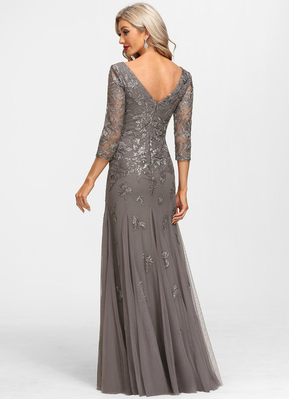 Robe Dentelle Argentée Élégante - gallery 3