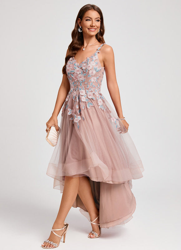 Robe Rose Poudre Dentelle - gallery 3