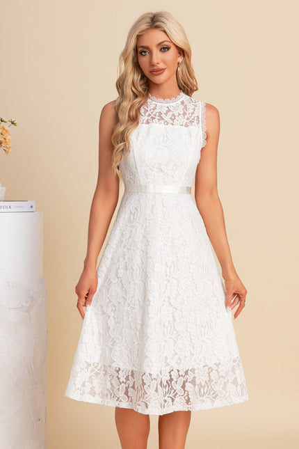 Robe Blanche Dentelle Romantique - gallery 5